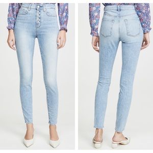 7 FOR ALL MANKIND | High-Rise Button Fly Skinny Jeans in Vail size 27